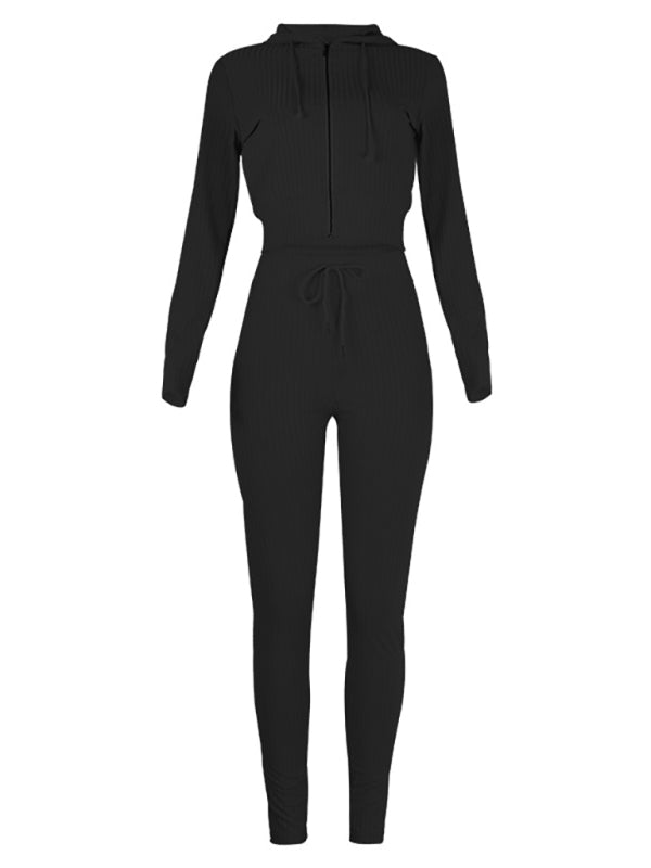 Women's Hooded Long Sleeve Slim Fit Athleisure Set