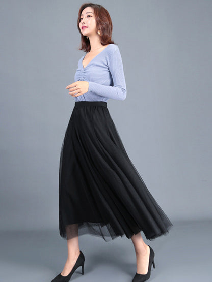 Women's A-Line Skirt Mid Length Skirt