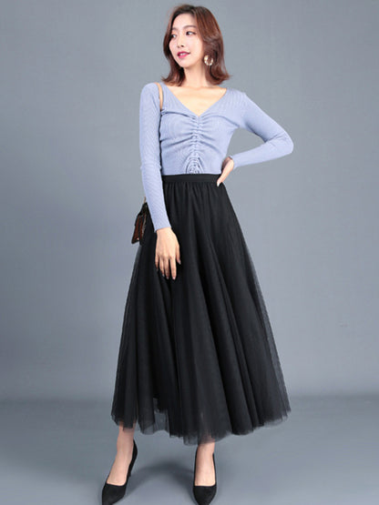 Women's A-Line Skirt Mid Length Skirt