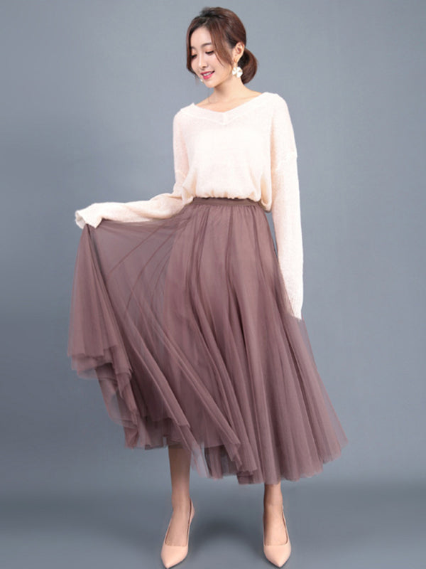 Women's A-Line Skirt Mid Length Skirt