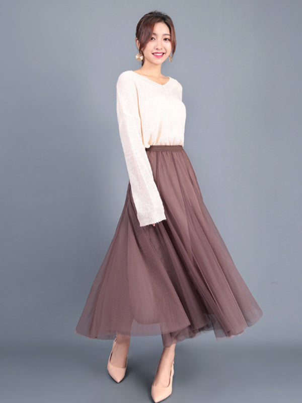 Women's A-Line Skirt Mid Length Skirt