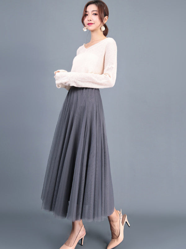 Women's A-Line Skirt Mid Length Skirt