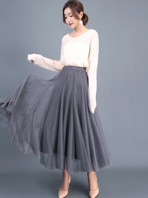 Women's A-Line Skirt Mid Length Skirt