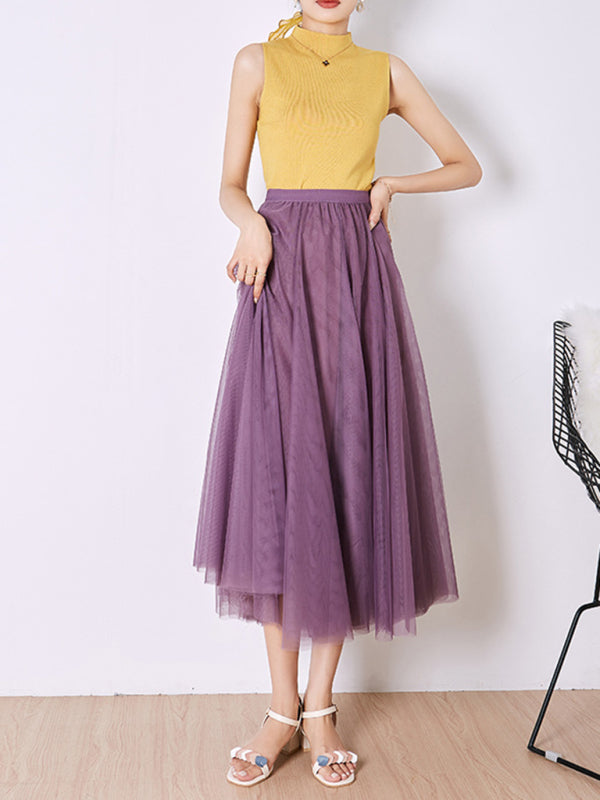 Women's A-Line Skirt Mid Length Skirt