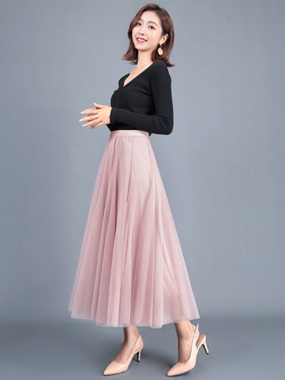 Women's A-Line Skirt Mid Length Skirt