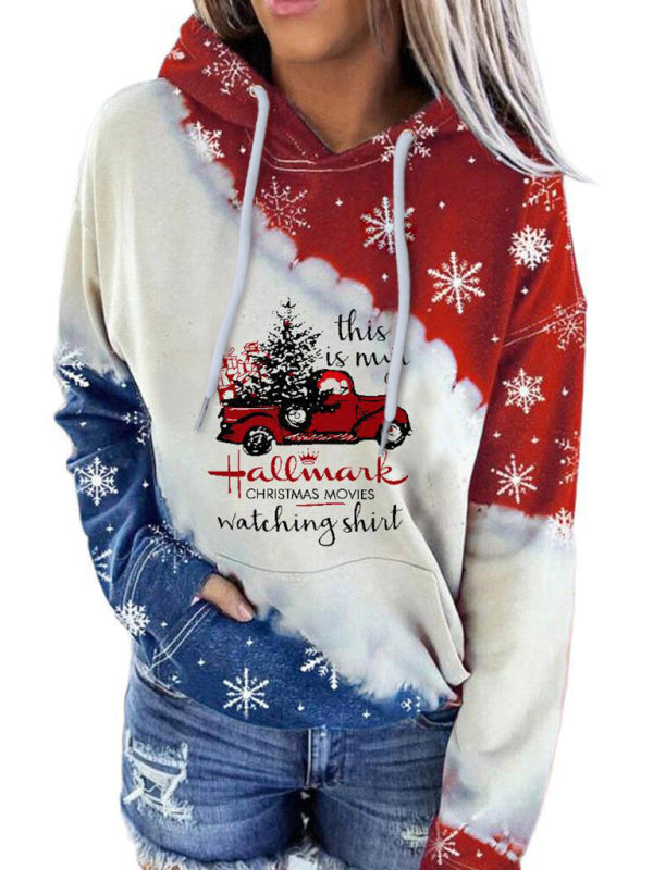 Women's Casual Hooded Long Sleeve Printed Sweatshirt