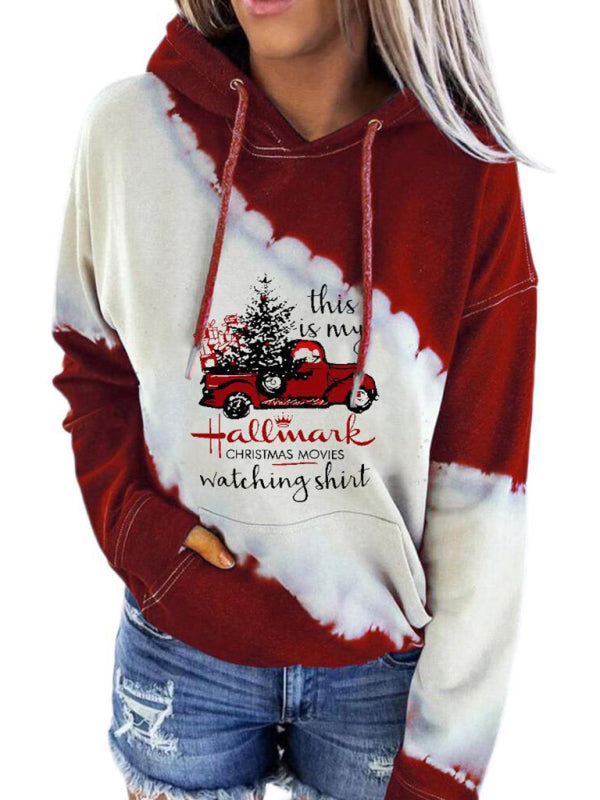 Women's Casual Hooded Long Sleeve Printed Sweatshirt