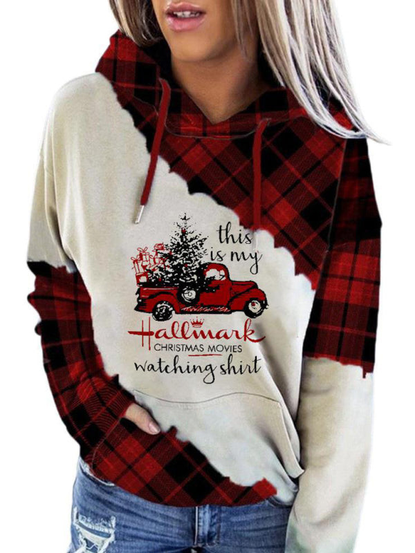 Women's Casual Hooded Long Sleeve Printed Sweatshirt