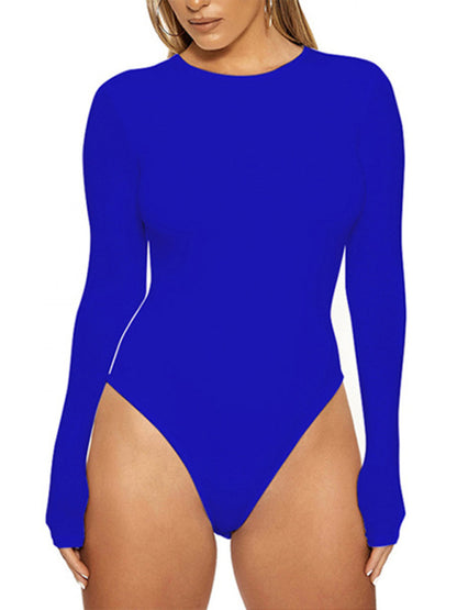 Women's casual bottoming tops long-sleeved tight-fitting jumpsuit