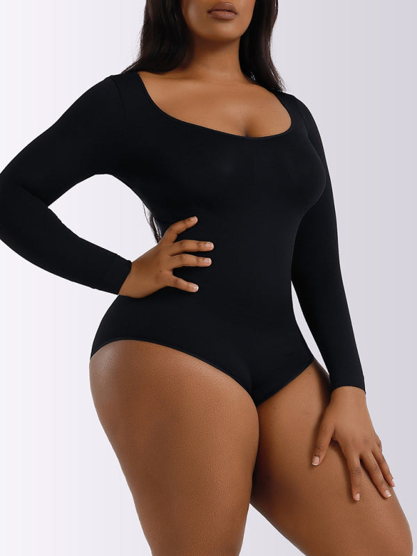 Women's belly lifting buttocks shaping long-sleeved jumpsuit