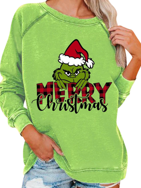 Women's Christmas Casual Loose New Grinch Stole Christmas Monster