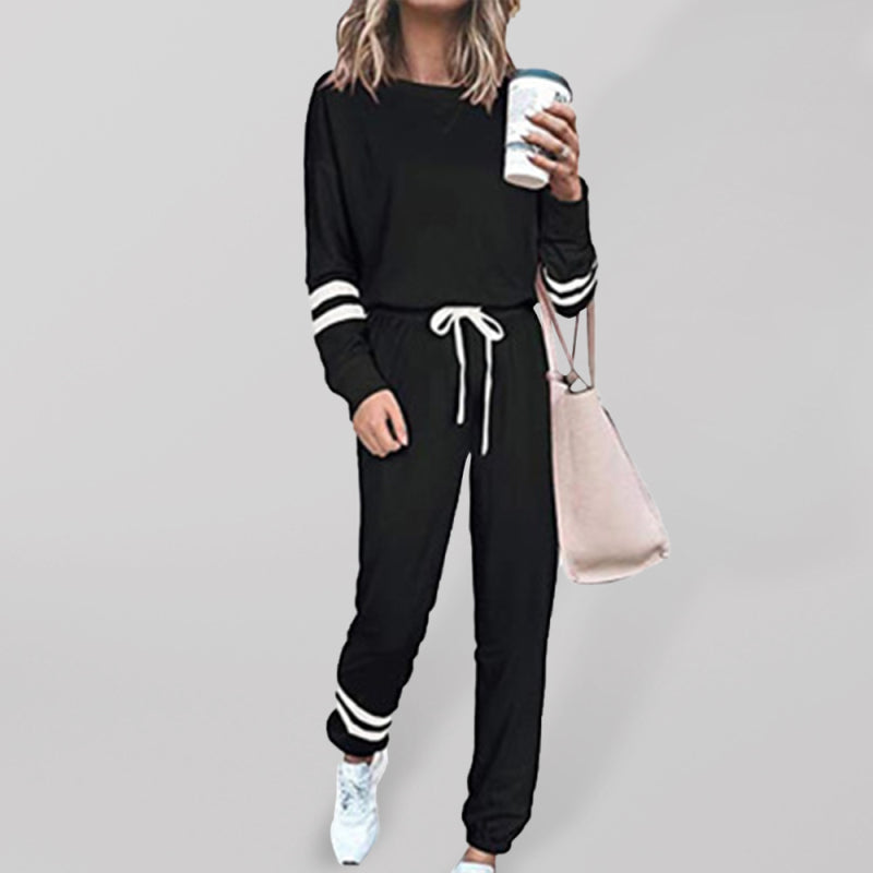 Women's Loose Solid Color Long Sleeve Casual Suit