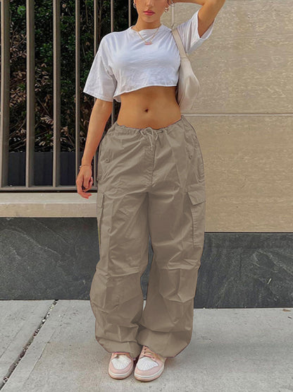 Large size loose straight overalls women's high waist wide leg casual pants