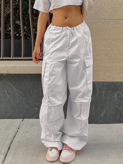 Large size loose straight overalls women's high waist wide leg casual pants