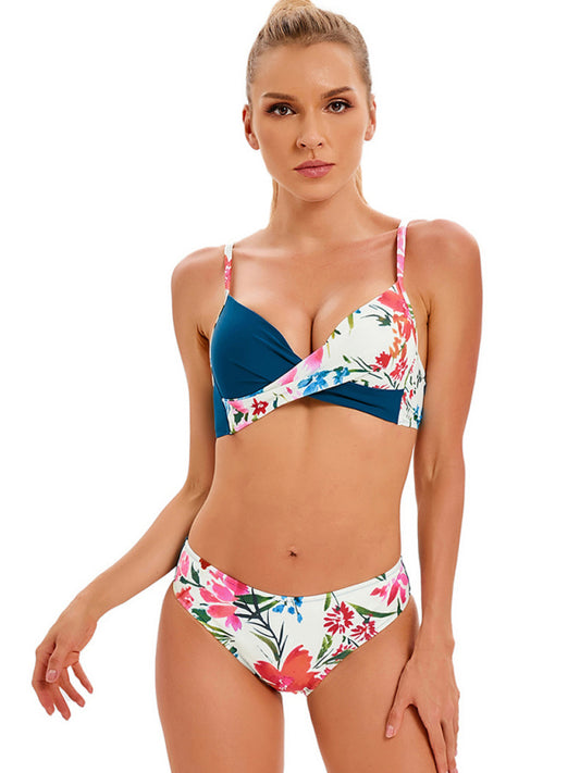 Women's sexy color matching bikini set