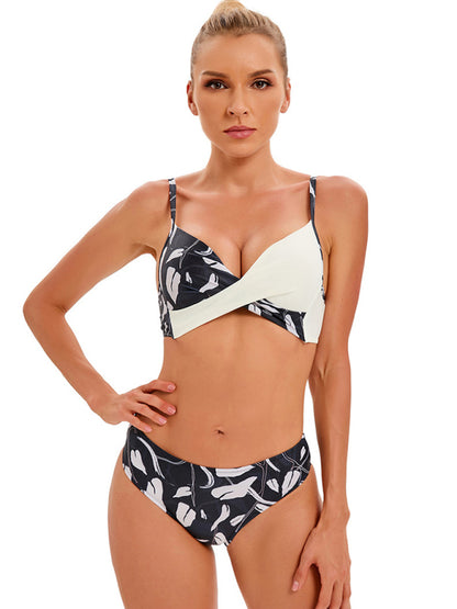 Women's sexy color matching bikini set