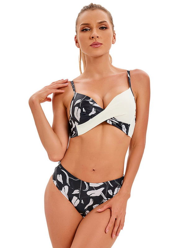 Women's sexy color matching bikini set