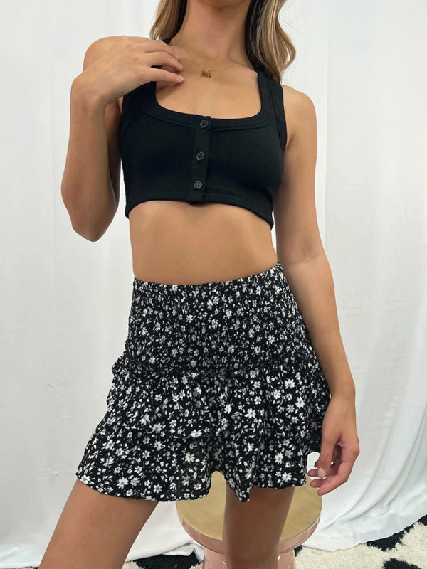 Women's Casual Fashion Versatile Printed Short Skirt