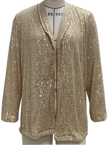 Women's sequined long-sleeved mid-length lapel blazer