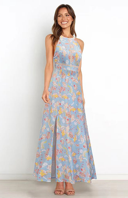 Women's Sleeveless Slit Floral Dress