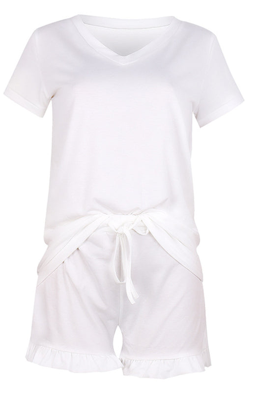 Women's Short Sleeves V-Neck Pajama Set