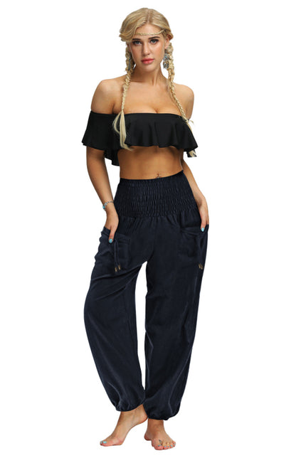 Women's  Casual Loose Bloomers Elastic Waist Harem Sports Pants