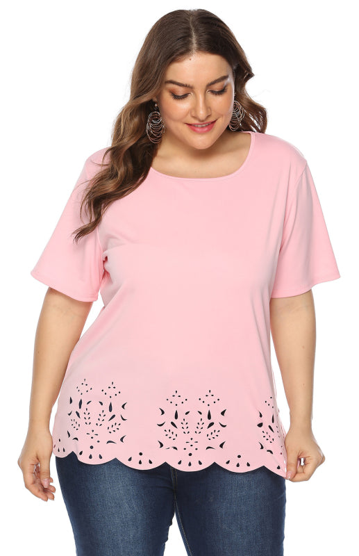 Women's Plus Size Short Sleeve Solid Top