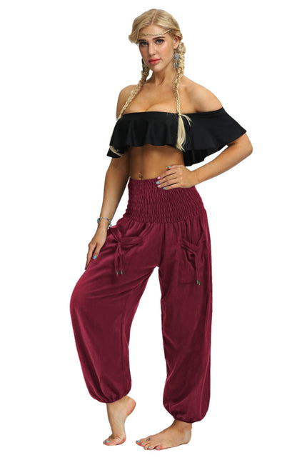 Women's  Casual Loose Bloomers Elastic Waist Harem Sports Pants