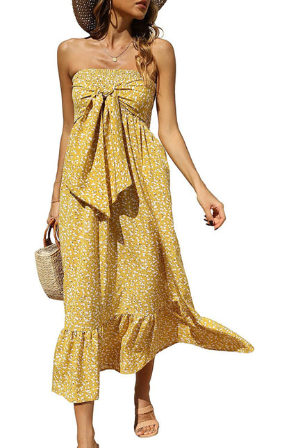 Women's Off Shoulder Floral Long Dress