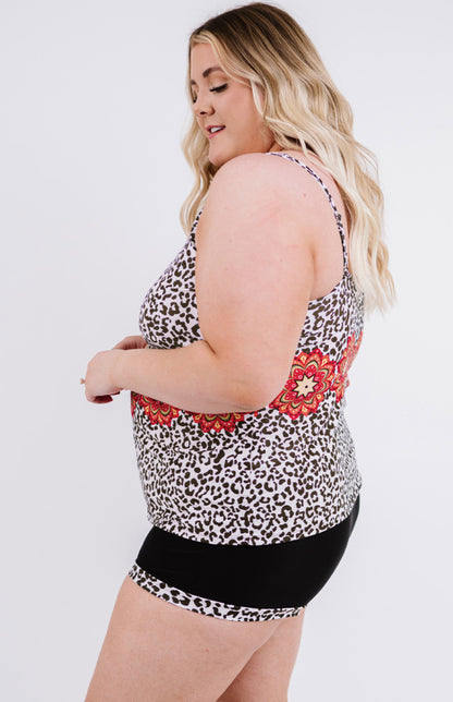 Leopard Sleeveless Plus Size Tankini