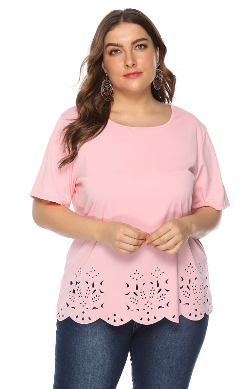 Women's Plus Size Short Sleeve Solid Top