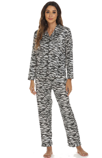 Women's Long Sleeve Satin Pajama Set