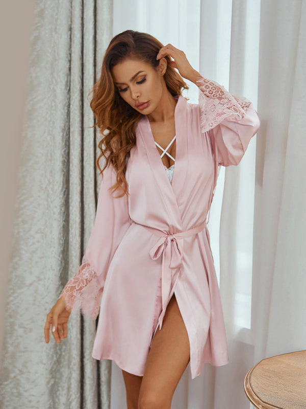 Women's Belted Robe Bathrobe Loungewear