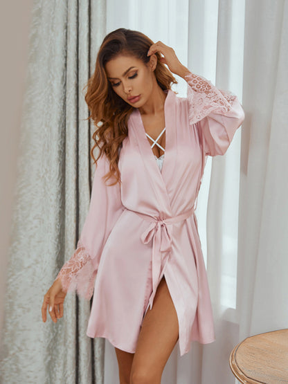 Women's Belted Robe Bathrobe Loungewear