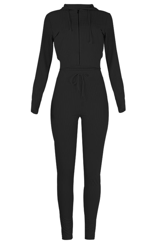 Women's Hooded Long Sleeve Slim Fit Athleisure Set