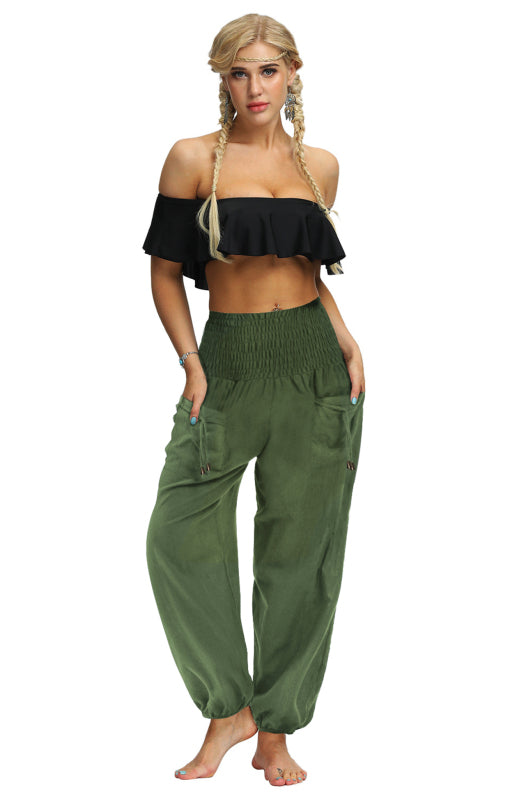 Women's  Casual Loose Bloomers Elastic Waist Harem Sports Pants