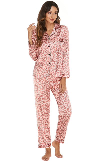 Women's Long Sleeve Satin Pajama Set