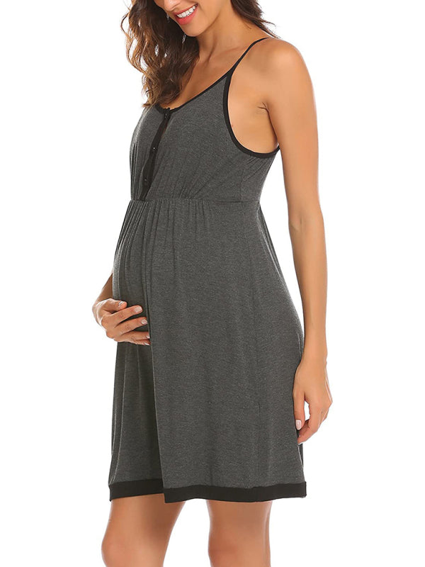 Women's suspender color matching maternity dress