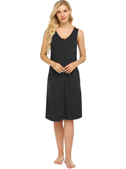 Women's sleeveless maternity nightdress home clothes lactation dress