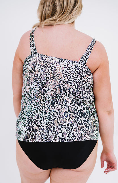 Women's Plus Size Leopard Tankini Set