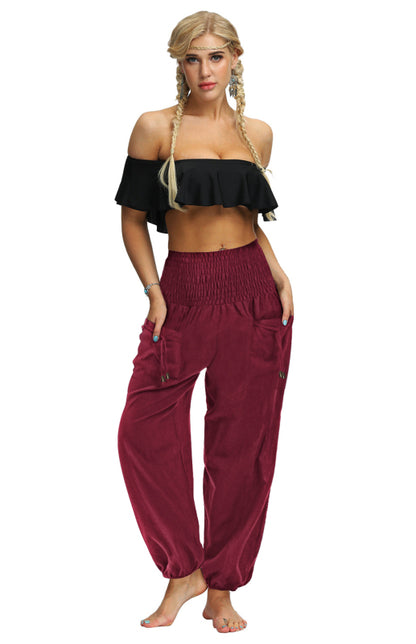 Women's  Casual Loose Bloomers Elastic Waist Harem Sports Pants