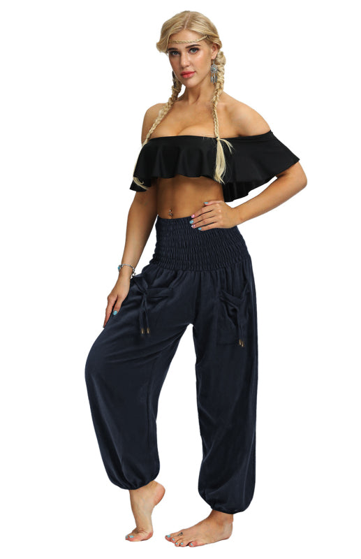 Women's  Casual Loose Bloomers Elastic Waist Harem Sports Pants