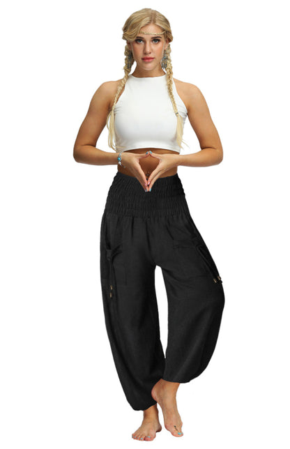 Women's  Casual Loose Bloomers Elastic Waist Harem Sports Pants