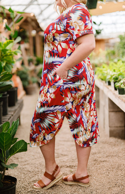 Red Plus size Feeling Spoiled Printed Maxi Dress