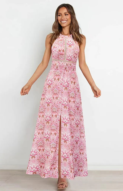 Women's Sleeveless Slit Floral Dress