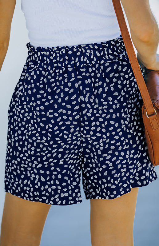 Women's Spotted Print Loose Casual High Waist Shorts