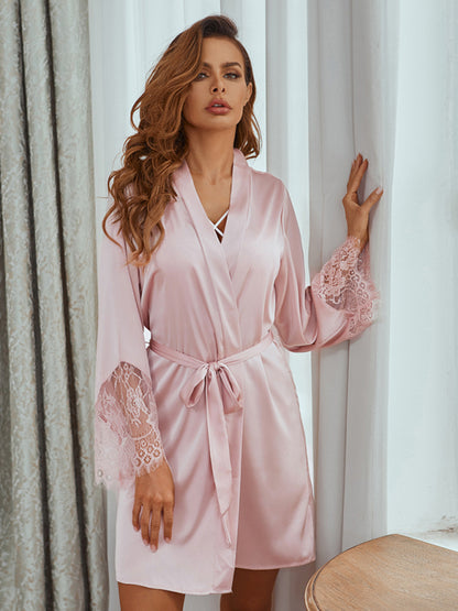 Women's Belted Robe Bathrobe Loungewear