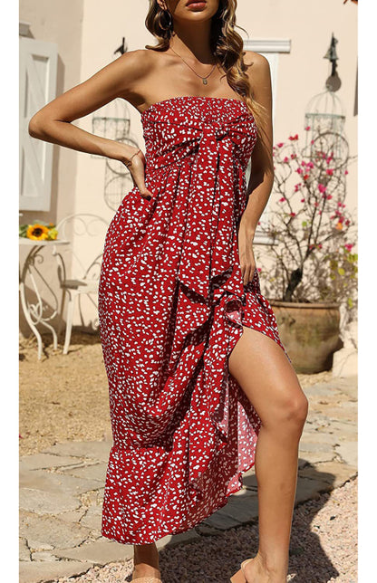 Women's Off Shoulder Floral Long Dress