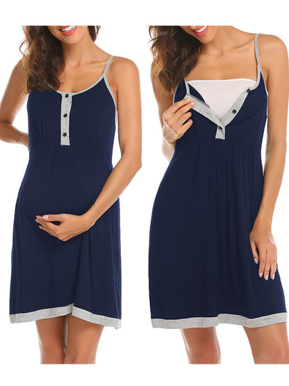 Women's suspender color matching maternity dress