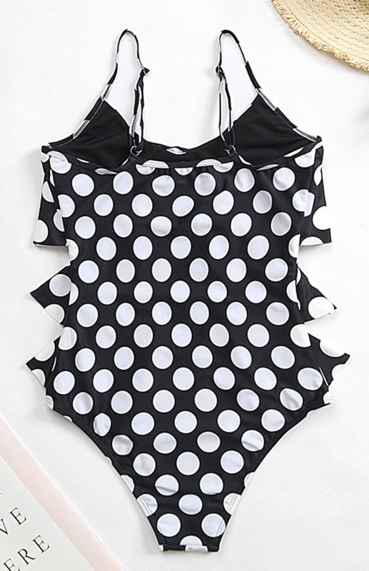 Women's Adjustable Strap Ruffle One Piece Swimsuit